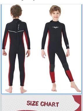Seaskin Kids Wetsuit for Boys Girls Toddlers Wetsuits, 3mm Back Zip size 4